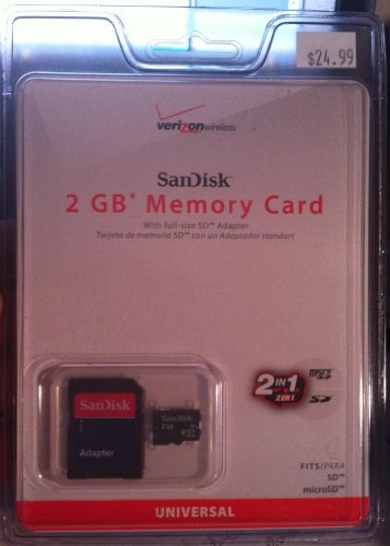Sandisk Micro SD 2 GB (SDSDQ-2048-V10M, US Retail Package)