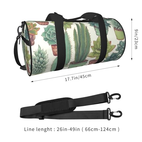 Travel Duffel Bag Sports Gym Bag With Shoes Compartment,Lightweight Overnight Weekender Bag Cactus Succulents Yoga Gym Sports Bag For Men Women3