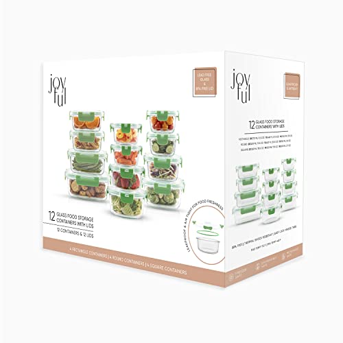JoyJolt-JoyFul-24pc-Borosilicate-Glass-Storage-Containers-with-Lids-12-Airtight-Freezer-Safe-Food-Storage-Containers-Pantry-Kitchen-Storage-Containers-Glass-Meal-Prep-Container-for-Lunch JoyJolt-JoyFul-24pc-Borosilicate-Glass-Storage-Containers-with-Lids-12-Airtight-Freezer-Safe-Food-Storage-Containers-Pantry-Kitchen-Storage-Containers-Glass-Meal-Prep-Container-for-Lunch