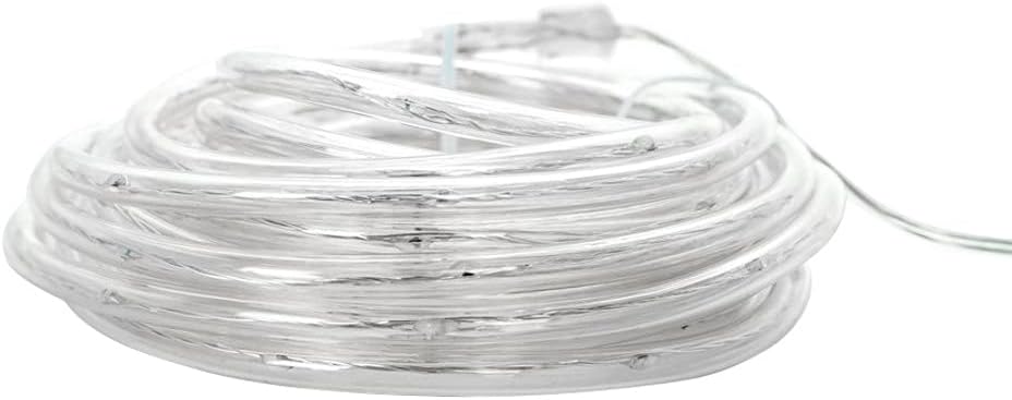 Camco LED 16' Blue and White Rope Light - RV and Camper Interior and Exterior Lighting for Special Occasions and Outdoor Events, Fits Into Your RV Awning Track (53094)