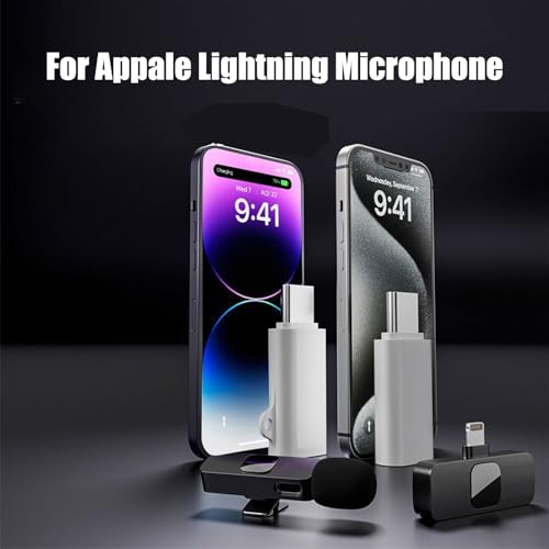 Adaptador de micrófono tipo C a Lightning convertidor de audio para micro lavalier inalámbrico 2