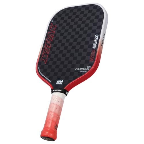 Image of 12K Carbon Fiber Pickleball Paddles, USAPA Polypropylene Honeycomb Paddle with Cushion Comfort Grip, SPIN2.0 World Champion Surface Technology Options Pickleball Racket