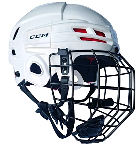 CCM Tacks 70 Hockey Helmet Combo with Cage, Senior (Senior Medium, White)