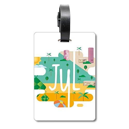 Étiquette de sac de voyage Juillet pour vos vacances d'été à la mer