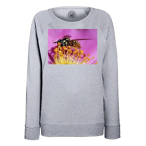 Sweatshirt guêpe fleurs jaunes et roses imprimé coloré