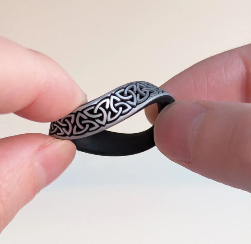 Knot Theory Trinity Celtic Silicone Ring for Men and Women - Silicone Wedding Band for Sports Activities, Breathable Comfort Fit 6mm Bandwidth4