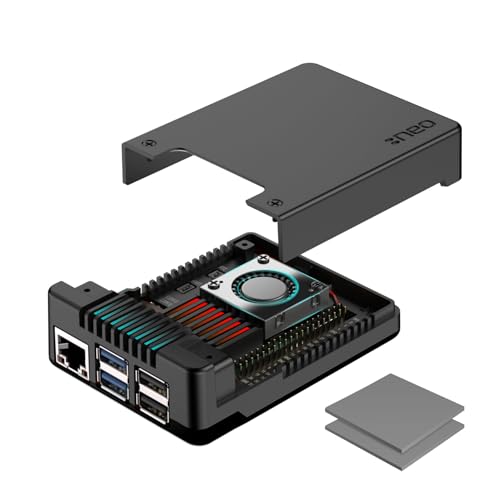 Argon NEO 5 Aluminum Case for Raspberry Pi 5 - Built-in Fan (Black)