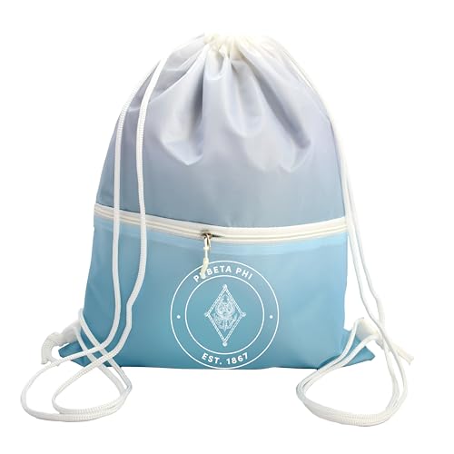 Sorority Shop Mochila Pi Beta Phi com cordão, design de cor ombré, Azul, One Size, Ombre