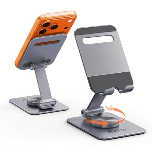ORICO Aluminum Phone Stand for Desk, Adjustable Metal Phone Holder with Stable Support and Smooth...