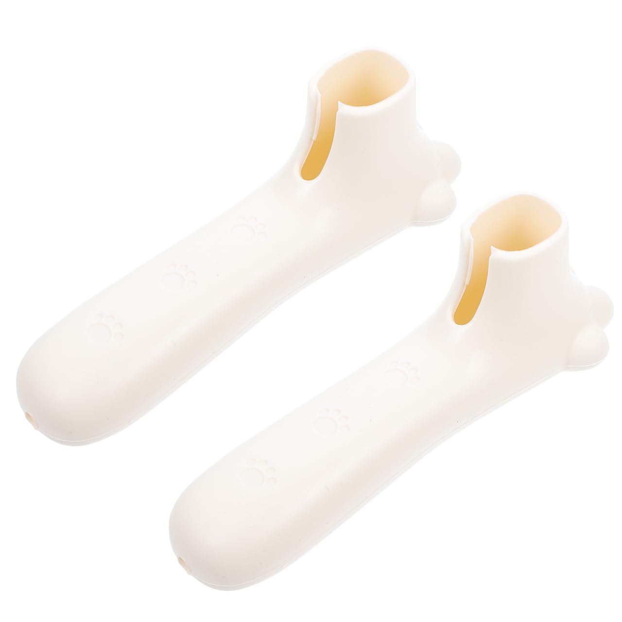 SOESFOUFU 2pcs Silicone Doorknob Covers Anti-Collision Door Handle Protective Sleeves Easy Installation for Safety Elastic Impact Buffer for Long Door Handles Beige