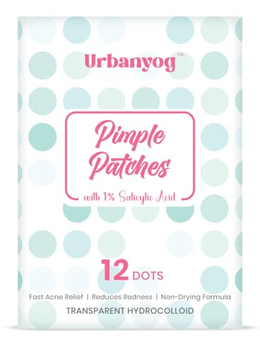 Image of Urban Yog Pimple Patches - 12 Dots | Hydrocolloid and Salicylic Acid Patches in 3 Sizes | Absorbs Oil & Prevents Scarring | Acne Patches for Face | Clear Skin Pimple Patch | All Skin Types
