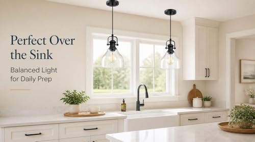 Tonabona Indoor Hanging Pendant Light Oil Rubbed Bronze Farmhouse Kitchen Island Seeded Glass by Tonabona - Used condition - Image 4