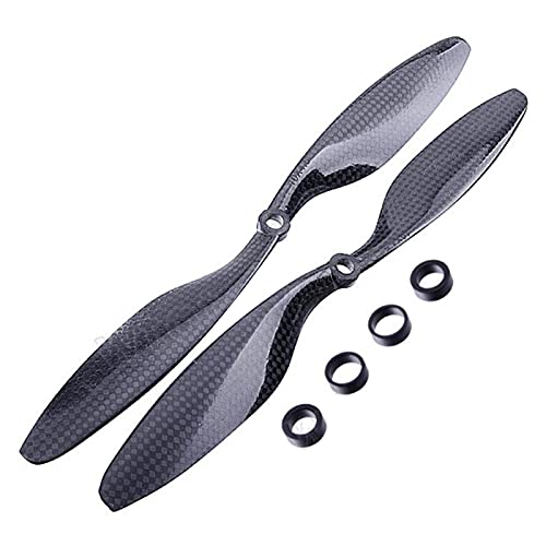Wivplex Hélice en Fibre de Carbone 10x4.7 3K, for hélices CW CCW 1047 CF RC Quadcopter Hexacopter Multi Rotor UFO F05304 Lames de Drones