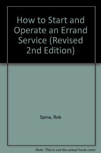 How to Start and Operate an Errand Service (Revised 2nd Edition) Plastic Comb – July 2, 2001