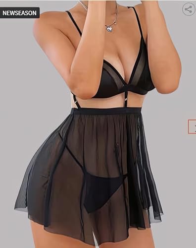 Image of MADSY Women's Lingerie Babydoll and Panty Set Two Piece Lingerie Set