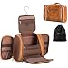 Elviros Trousse de Toilette pour Homme et Femme avec Grande Capacité avec Crochet, Trousse de Maquillage en Imperméable PU, avec Sac Étanche, 28 x 20 x 11 cm, Marron