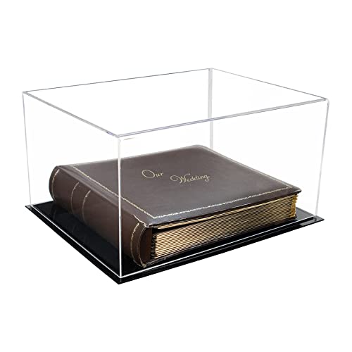 Better Display Cases Clear Acrylic Photo Album Display Case with Black Base - 15.25