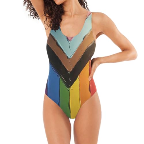 Trajes de baño para mujer de arcoíris ideales para festivales de verano y piscina
