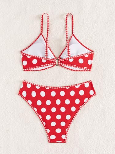 Image of Fanuerg Women's Triangle Bikini Sets O Ring Linked Two Piece Swimsuits Floral Printed Cheeky Bathing Suit