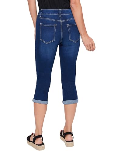 Royalty For Me Womens Women's Essential High Rise Cuffed Capri Jeans3