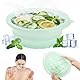 Face Ice Bath Bowl, Faltbares Gesichtsbad Eis, Gesicht Eiswanne mit Integrierter Eiswürfelschale, Tragbare Facial Ice Bath Bowl zur Schwellungen Linderung für Heimgebrauch oder Unterwegs (Green)