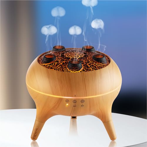 BLOIMP Essential Oil Diffuser 250ML Jellyfish Diffuser Air Humidifiers Sound Pickup Ultrasonic Aromatherapy Diffuser Remote Control 7 Color Lights for Home Bedroom Office Hotel(Wood Color)