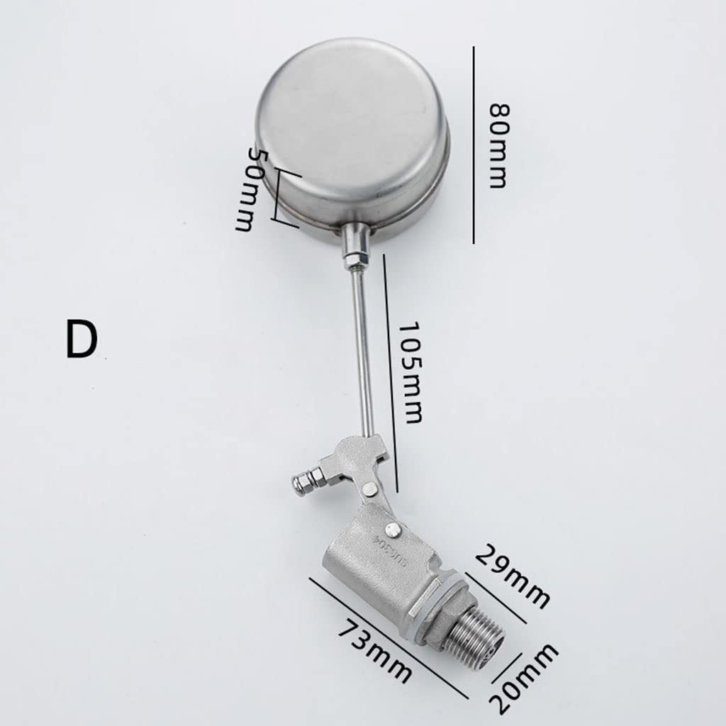 Valvola a sfera per serbatoio dell'acqua, Valvola a galleggiante da 1/2" | a a sfera for serbatoio dell'acqua in acciaio inossidabile DN15, 1 pz(D#)