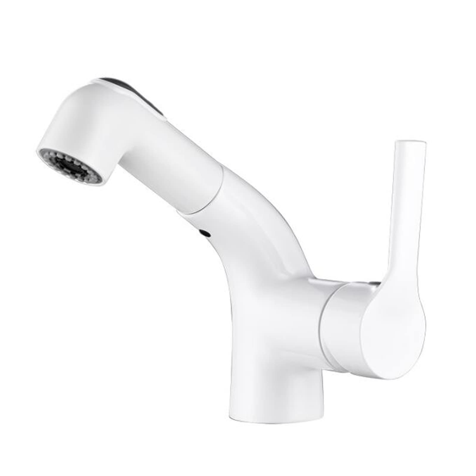 VDOQTLJT Basin Mixer Faucet with Pull Out Spray Brass Hot and Cold Water Multifunction Retractable Bathroom Sink Faucet-White(Nero)