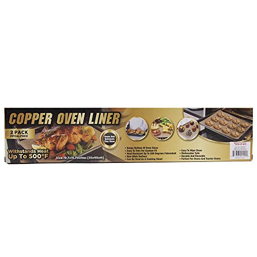 2 Pack Copper Oven Liners