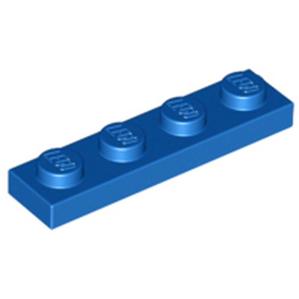 LEGO Plate 1x4, Building Brick Part 3710 (Blue, 10, count) — image 1