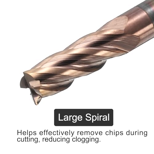 Image of uxcell Carbide Square End Mill, 1 /8 inch Dia TiAlN Coated 4 Flutes Milling Bit Cutter, for Hardened Steel Stainless Steel Alloy Metal, 1 /8 inch Shank 3 /8 inch Cut Length 1-1 /2 inch Long HRC55