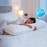VVZ Body Pillow for Adults,Shredded Memory Foam Pillows for Side Sleeping, Pregnant Women, Luxury Cool Adjustable Firm Long Pillow for Bed, Big Large Full Body Pillow for Sleeping,20x54 Inch, White