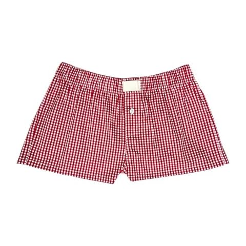 WangsCanis Womens Y2K Gingham Pajama Shorts Cover
