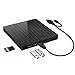 Produktbild Externes DVD CD Laufwerk Typ C und USB 3.0 CD DVD RW Lesegerät mit SD TF Kartenleser und USB-Stick Anschluss tragbarer DVD CD RW ROM Brenner für Laptop PC Windows 7/8/10 / Vista/XP/Mac OS (Black)