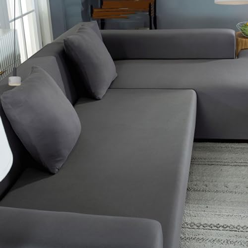 Couverture canape en forme L en soie laiteuse extensible haute densité - 7