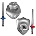 Littledeerco Sword and Shield Kids Set | 2 pack | Inflatable Toy | Creative Pool Play Kids Knight Costume Shield and Sword Set