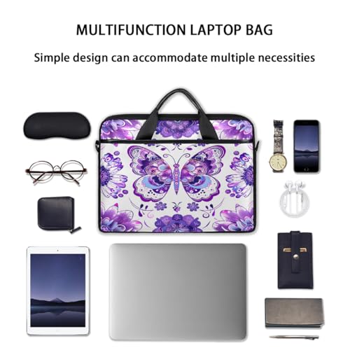 Bolsa para portátil Mandala Butterfly Flowers 15" miniatura 7
