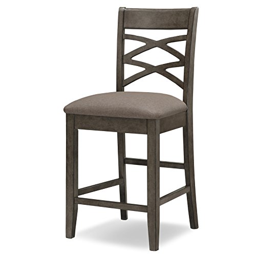 Leickwooddoublecrossbackcounterheightbarstoolgreystonefinishmossheatherseatsetof2  Urban Country Home Decor Leick wood double cross back counter height barstool greystone finish moss heather seat set of 2  urban country home decor
