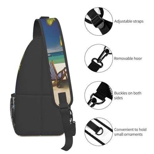 Bolso cruzado para hombre mochila tipo bandolera urbana negra miniatura 5