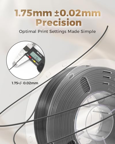 Image of VOXELAB Silk+ PLA Filament 1.75mm, Shiny Chrome-Like Finish with Enhanced Layer Adhesion, 1kg (2.2lbs) for Most FDM 3D Printers, Smooth & Flawless Printing(Metal Gray)