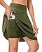 Kimmery Cargo Skirt with Shorts Underneath for Women Golf Skorts Athletic Skirt Army Green 2XL