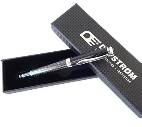 Carbon Fiber Ballpoint Pen in Gift Box - Smooth Black Ink Rollerball Writing, Timeless Executive Design for Business and Professionals, High Gloss CF Weave, Cool Pen and Classy Gift for a Man or Woman
