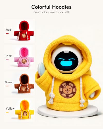 Image of Cape & Hoodie Outfit Set for Eilik - 4 Pcs Furry Hoodie in Four Colors & 4 Pcs Furry pet Cape in Four Styles. Ideal for Dressing Eilik and Other Suitable Toys.
