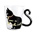 Mignon Chat De Tasse D'eau Noir Et Blanc 3d Animaux Mugs À Café En Verre Tasses À Café Pour Les Enfants Et Adultes