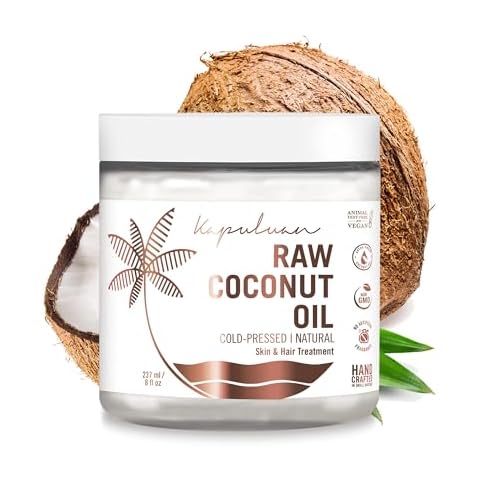 Kapuluan Organic Coconut Oil for Hair, Skin – Raw Extra Virgin Coconut Oil - Pure Unrefined Cold Pressed Oil with MCTs for Body Care or Haircare, Hair Growth, Aceite de Coco Organico, Baby, Dogs, Pets Cover