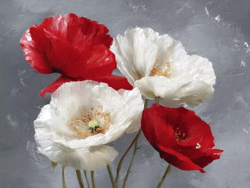 Pintar por números adultos flor reduce el estrés con este kit de lienzo