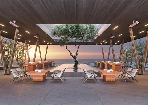 Gin 90 Chat Teak Fire Table | Freestanding | Gas Fire Pit | Indoor and Outdoor Portable Fire Pit Table | Coffee Table | Weather Resistant | Tabletop Fire Pit | Smokeless | EcoSmart Fire