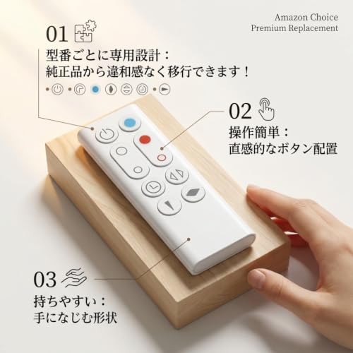 互換リモコン 暖房・冷房ファン 加湿器 空気清浄機ファン用交換リモコン 交換用扇風機 forダイソン (ホワイト, AM09 HP001 HP01)