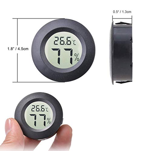 2pcs Indoor/Outdoor Hygrometer Thermometer Mini Digital LCD Monitor Humidity Meter Gauge Temperature for Humidifiers Dehumidifiers Greenhouse Reptile 3D Printer Fahrenheit/Celsius(℉/℃)