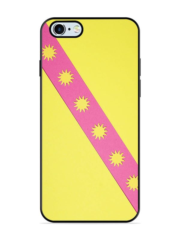 Leeon Printed Case for iPhone 6 | HD Print of Pick Strip on Yellow Colour | Metal Back + Soft TPU Edges | 360° Full Protection Case